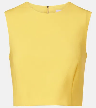 Carolina Herrera Wool-blend Crop Top In Yellow