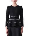 Carolina Herrera Wool-blend Peplum Top In Black