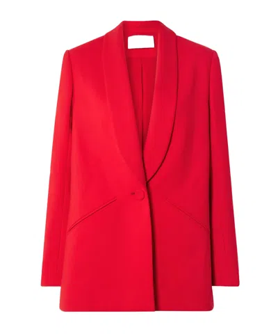 Carolina Herrera Wool Blend Suit Jacket In Red