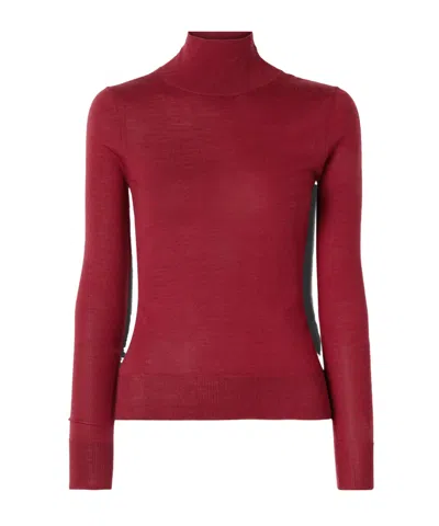 Carolina Herrera Wool Blend Turtleneck Sweater In Burgundy