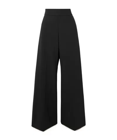 Carolina Herrera Wool Blend Wide-leg Casual Pants In Black