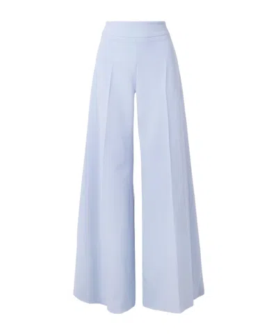 Carolina Herrera Wool Blend Wide-leg Casual Pants In Blue