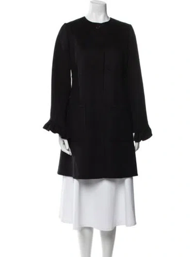 Pre-owned Carolina Herrera Wool Coat In Black