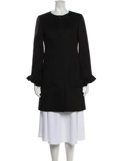 Pre-owned Carolina Herrera Wool Coat In Black