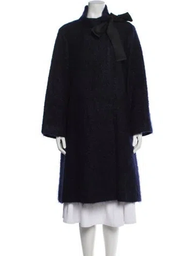 Pre-owned Carolina Herrera Wool Coat In Blue