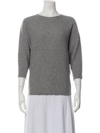 Pre-owned Carolina Herrera Wool Crew Neck Sweater In Grey