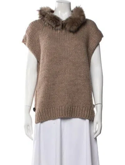 Pre-owned Carolina Herrera Wool Crew Neck Sweater In Neutral
