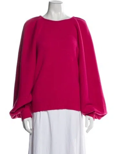 Pre-owned Carolina Herrera Wool Crew Neck Sweater In Pink