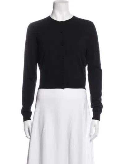 Pre-owned Carolina Herrera Wool Crew Neck Sweater W/ Tags In Black