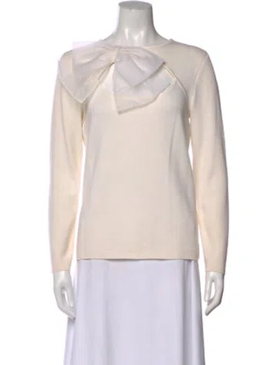 Pre-owned Carolina Herrera Wool Crew Neck Sweater W/ Tags In Neutral
