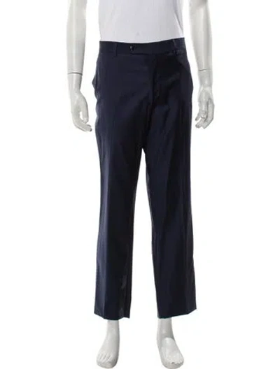 Pre-owned Carolina Herrera Wool Dress Pants In Blue