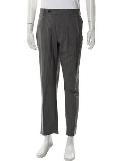 Pre-owned Carolina Herrera Wool Dress Pants In Gray