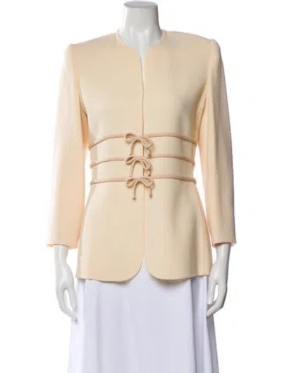 Pre-owned Carolina Herrera Wool Evening Jacket In Neutral