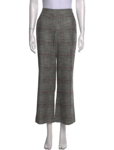 Pre-owned Carolina Herrera Wool Flared Pants In Grey