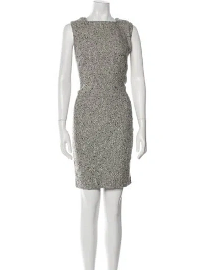 Pre-owned Carolina Herrera Wool Knee-length Dress In Black