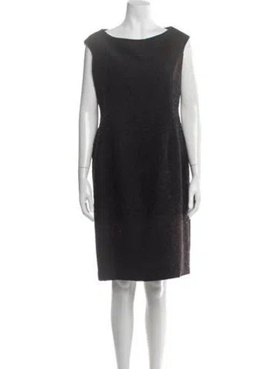 Pre-owned Carolina Herrera Wool Knee-length Dress In Black