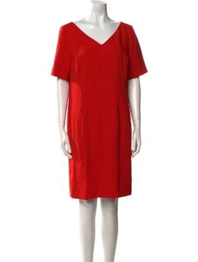 Pre-owned Carolina Herrera Wool Knee-length Dress In Multi