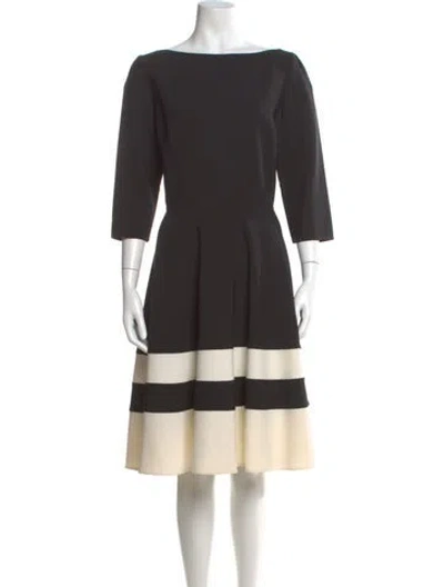 Pre-owned Carolina Herrera Wool Knee-length Dress In Multi