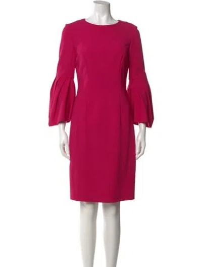 Pre-owned Carolina Herrera Wool Knee-length Dress In Pink