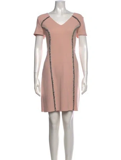 Pre-owned Carolina Herrera Wool Knee-length Dress In Pink