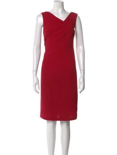 Pre-owned Carolina Herrera Wool Knee-length Dress In Red
