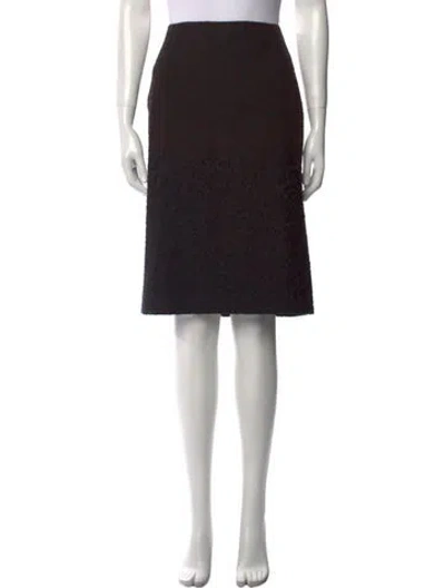Pre-owned Carolina Herrera Wool Knee-length Skirt In Black