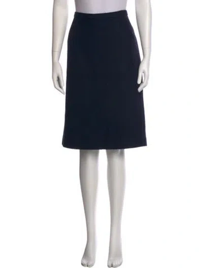 Pre-owned Carolina Herrera Wool Knee-length Skirt In Black