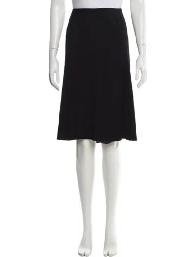 Pre-owned Carolina Herrera Wool Knee-length Skirt In Black