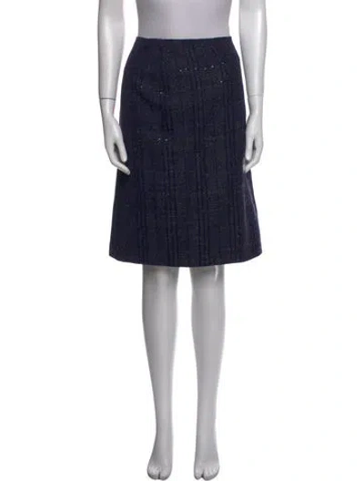 Pre-owned Carolina Herrera Wool Knee-length Skirt In Blue