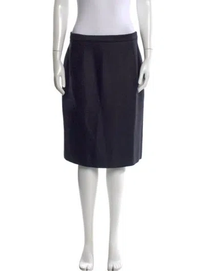 Pre-owned Carolina Herrera Wool Knee-length Skirt In Blue