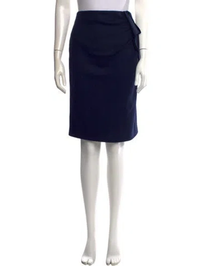 Pre-owned Carolina Herrera Wool Knee-length Skirt In Blue