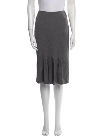 Pre-owned Carolina Herrera Wool Knee-length Skirt In Gray
