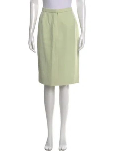 Pre-owned Carolina Herrera Wool Knee-length Skirt In Green