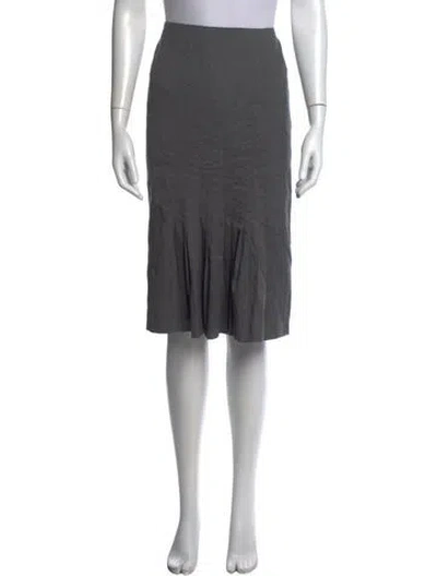 Pre-owned Carolina Herrera Wool Knee-length Skirt In Grey