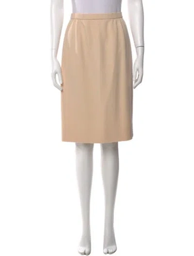 Pre-owned Carolina Herrera Wool Knee-length Skirt In Neutral