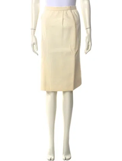 Pre-owned Carolina Herrera Wool Knee-length Skirt In Neutral