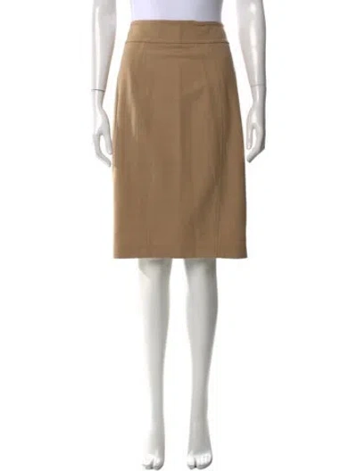 Pre-owned Carolina Herrera Wool Knee-length Skirt In Neutral