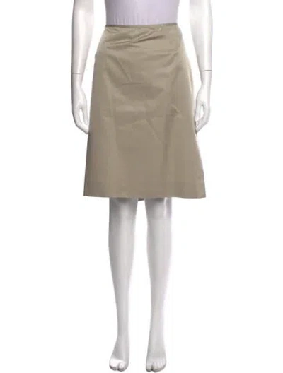 Pre-owned Carolina Herrera Wool Knee-length Skirt In Neutral