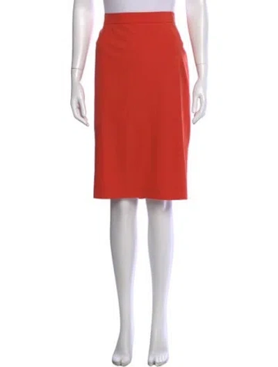 Pre-owned Carolina Herrera Wool Knee-length Skirt In Orange