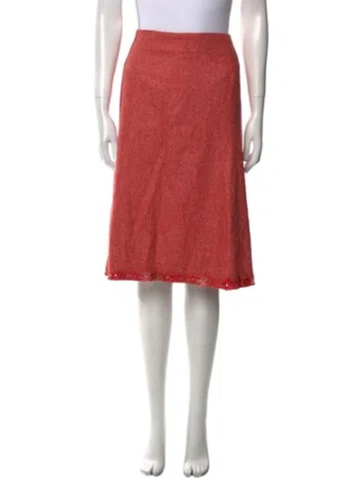Pre-owned Carolina Herrera Wool Knee-length Skirt In Pink