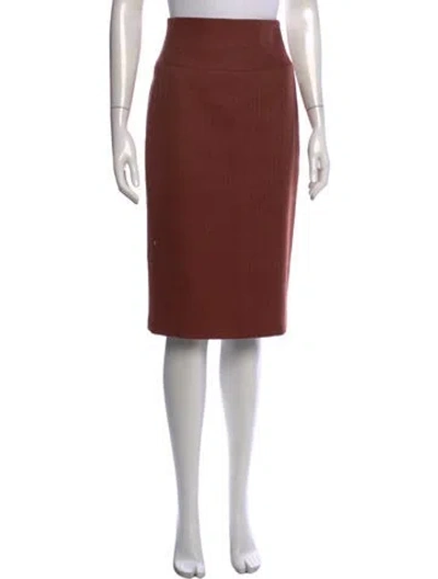 Pre-owned Carolina Herrera Wool Knee-length Skirt In Red