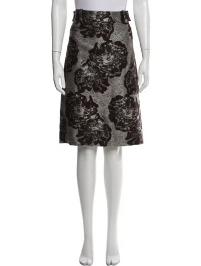Pre-owned Carolina Herrera Wool Knee-length Skirt In White