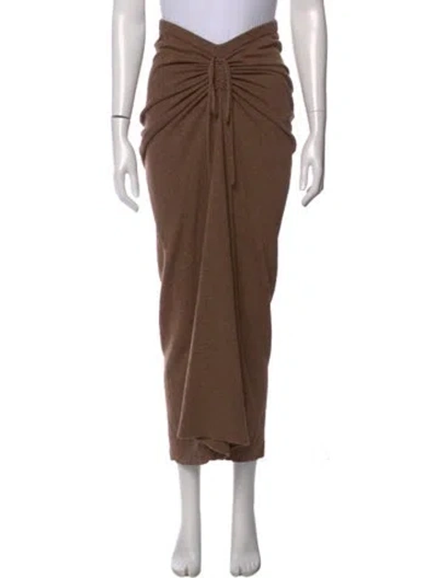Pre-owned Carolina Herrera Wool Long Skirt In Brown
