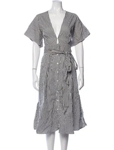 Pre-owned Carolina Herrera Wool Midi Length Dress In White