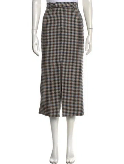 Pre-owned Carolina Herrera Wool Midi Length Skirt In Black