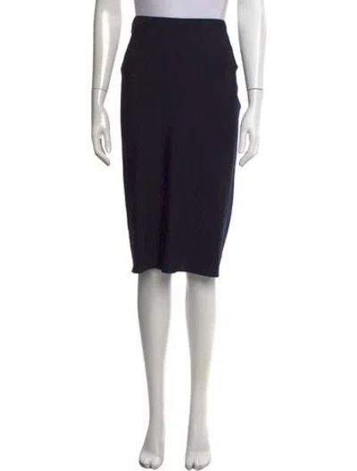 Pre-owned Carolina Herrera Wool Midi Length Skirt In Black