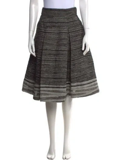 Pre-owned Carolina Herrera Wool Midi Length Skirt In Gray
