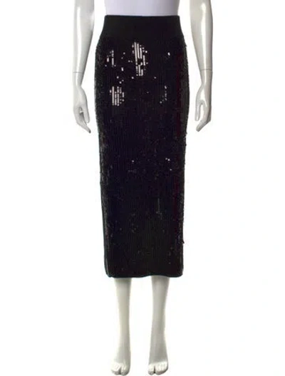 Pre-owned Carolina Herrera Wool Midi Length Skirt W/ Tags In Black