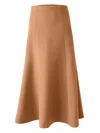 Carolina Herrera Wool Midi Skirt In Brown