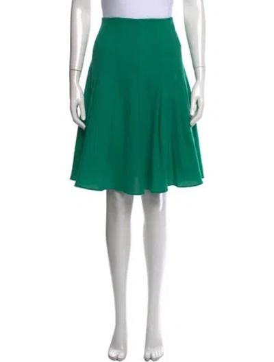 Pre-owned Carolina Herrera Wool Mini Skirt In Green